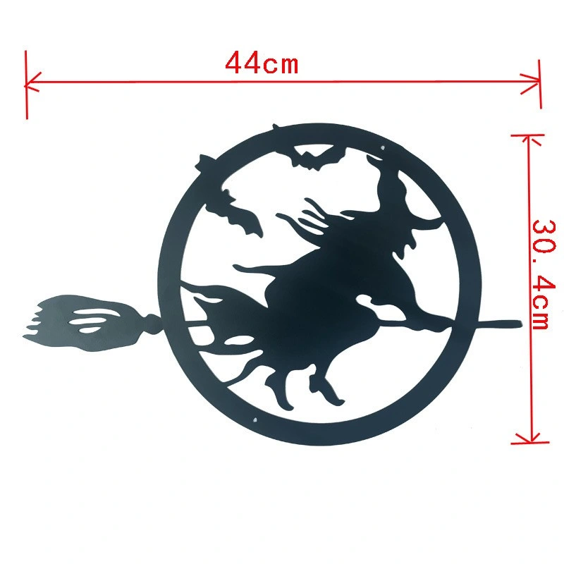 Iron Wall Craft Laser Cutting Witches Riding Brooms Wall Art Halloween Decor