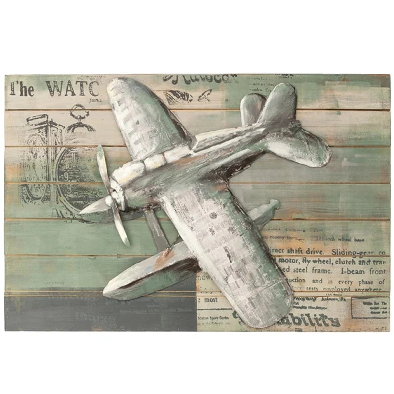 Vancy Arts Hammered Galvanized Fighter Plane Brings The Art Piece to Life Hammered Galvanized Hand Made 3D Metal Wall Art