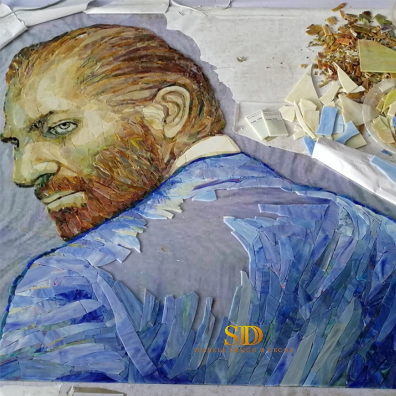 Master Mosaic Artwork Vincent Van Gogh Portrait Stained Glass Mosaic Pattern for Sal E