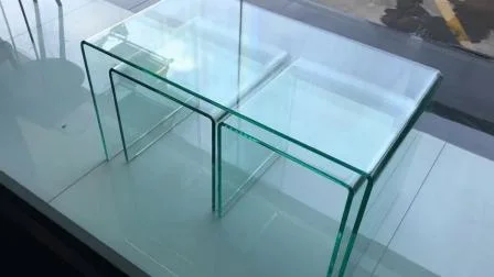 Mesa de centro moderna quadrada com tampo de vidro temperado