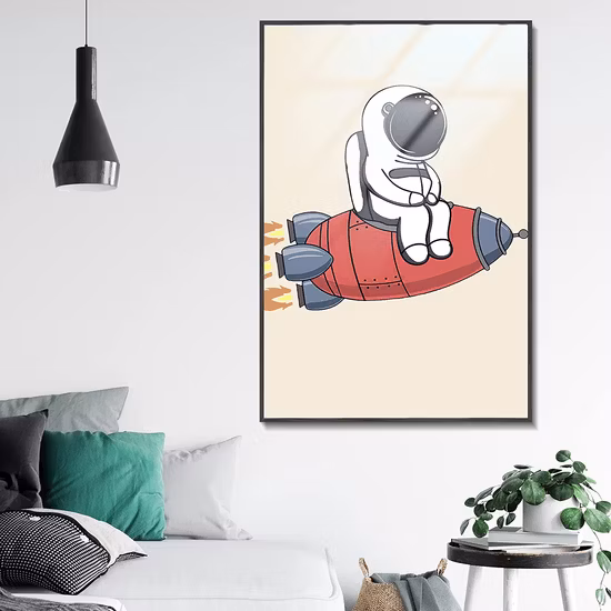 Arte de parede personalizada em tela emoldurada em PS para crianças