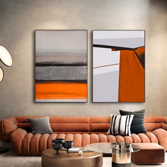 Pintura de arte de parede de lona de paisagem de construção moderna decoração de quarto em casa imagem emoldurada cor vibrante arte de designer por atacado